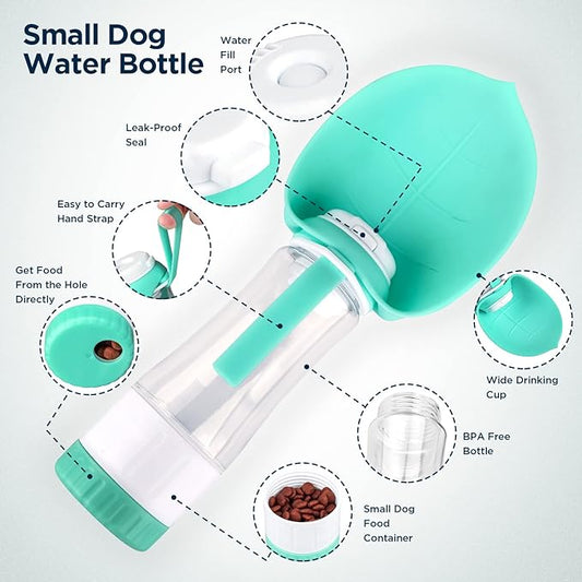 Portable Leak-Proof Dog Water & Food Dispenser - 12oz